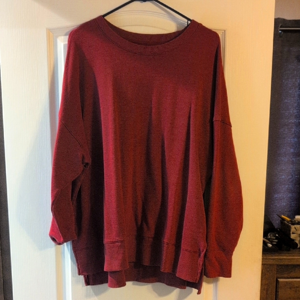 Time and Tru Women's Deep Red Crew Neck Sweater